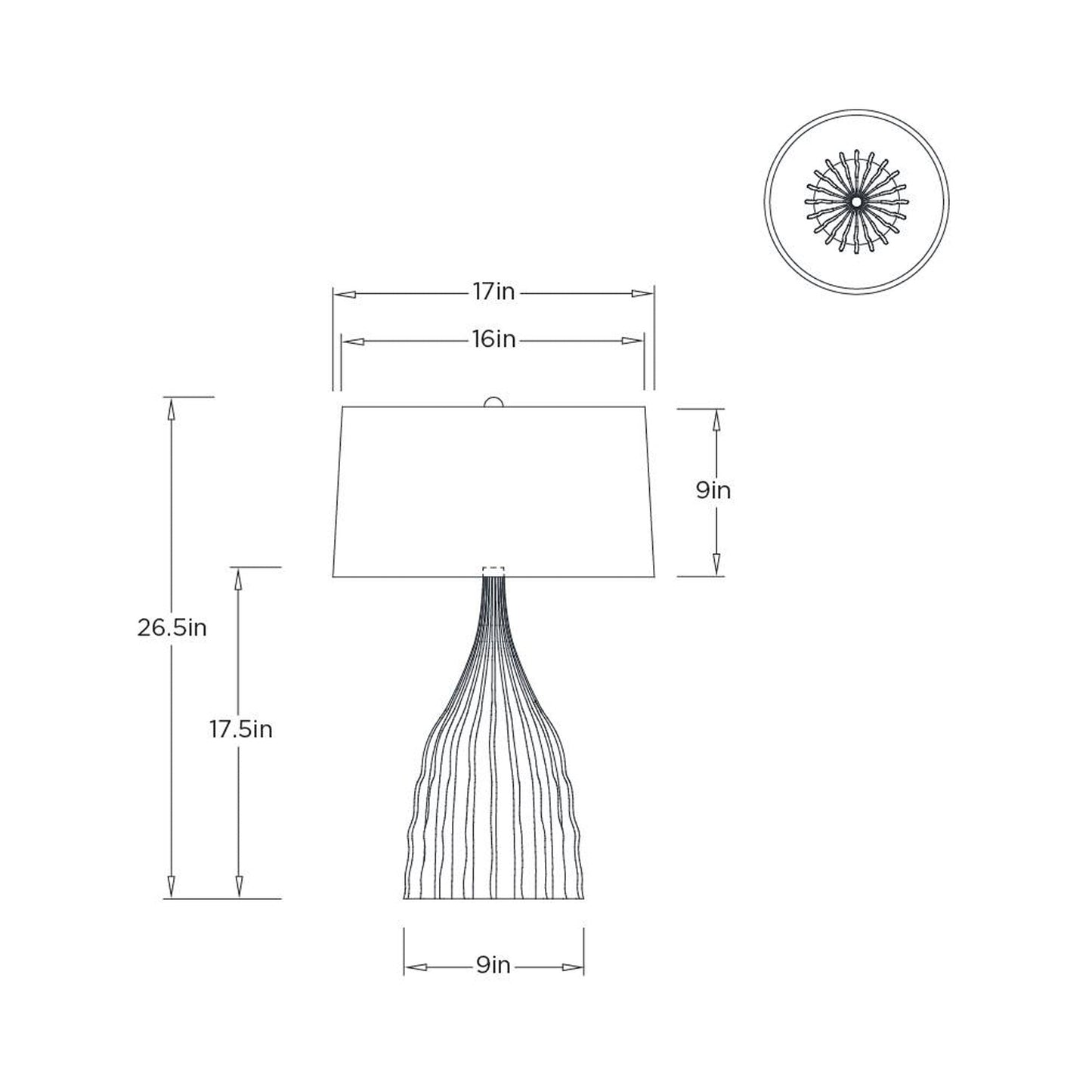 Nyla Table Lamp - line drawing.