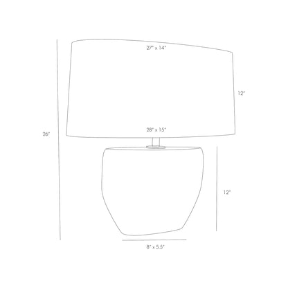 Odessa Table Lamp - line drawing.