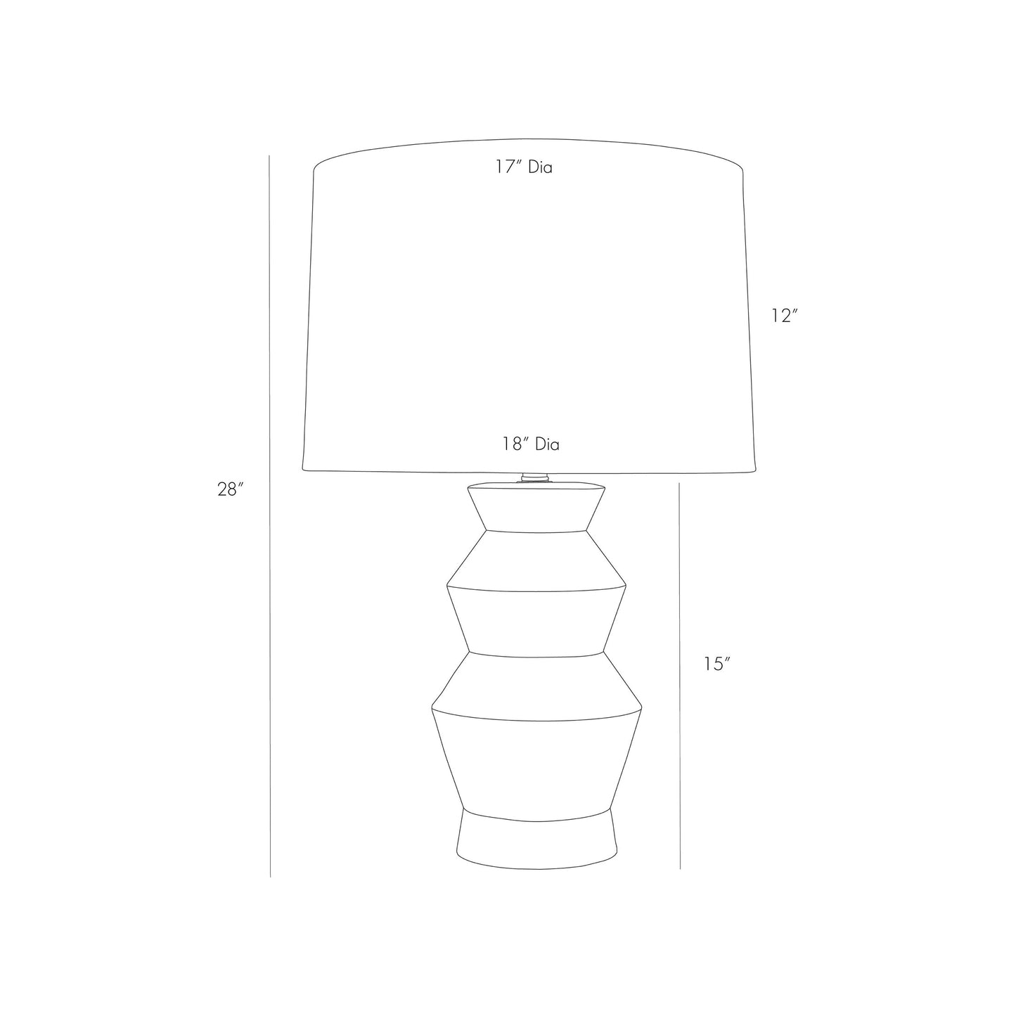 Ogden Table Lamp - line drawing.