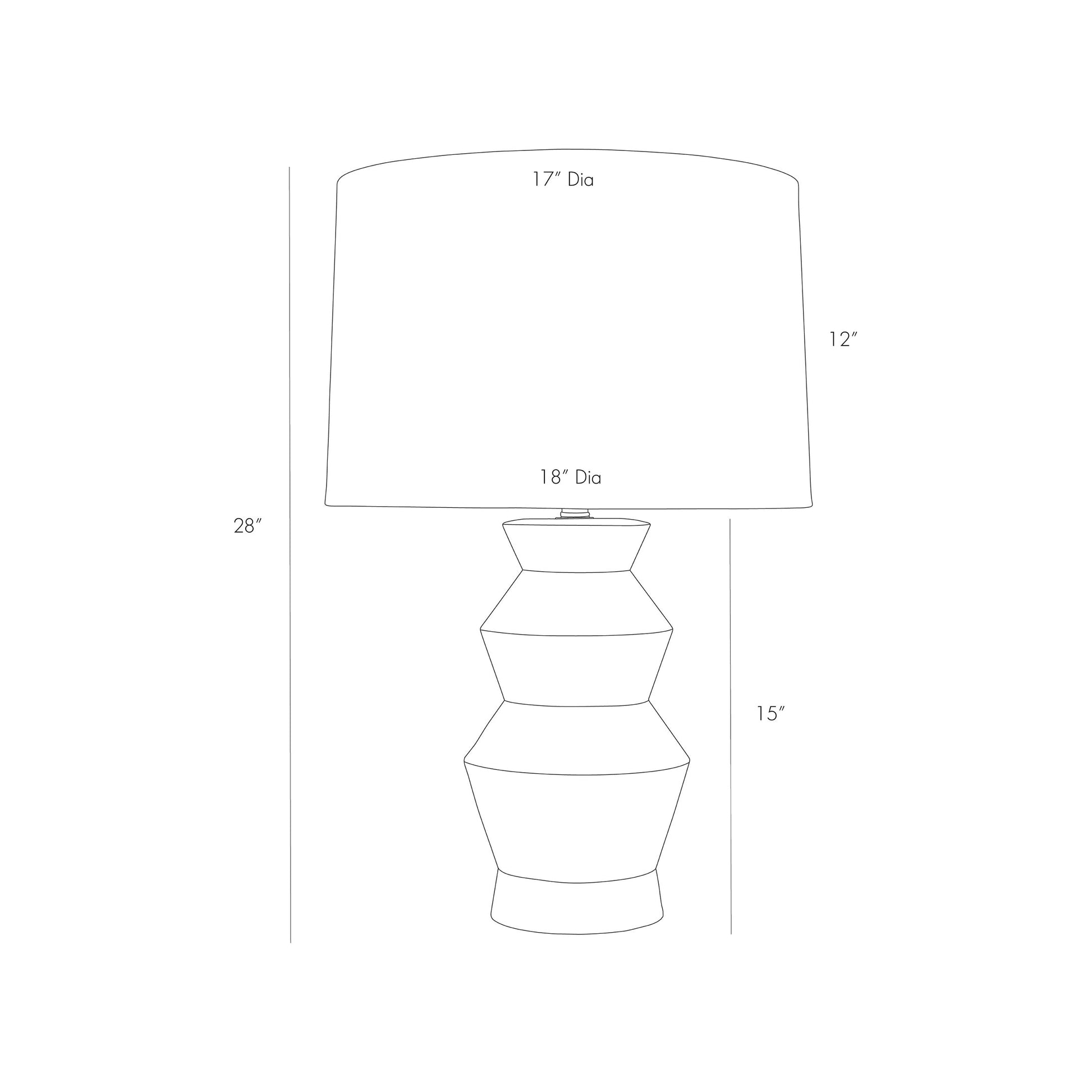 Ogden Table Lamp - line drawing.