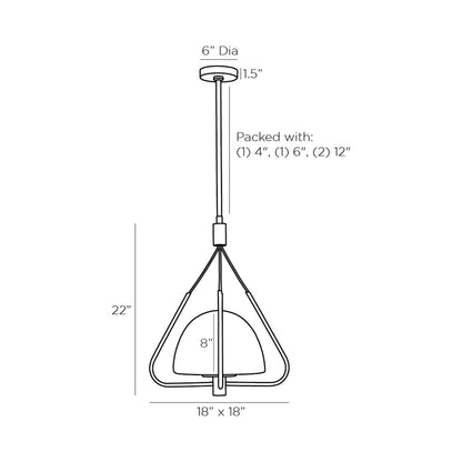 Oldham Pendant Light - line drawing.