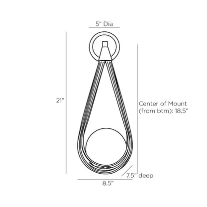 Ova Wall Light - line drawing.