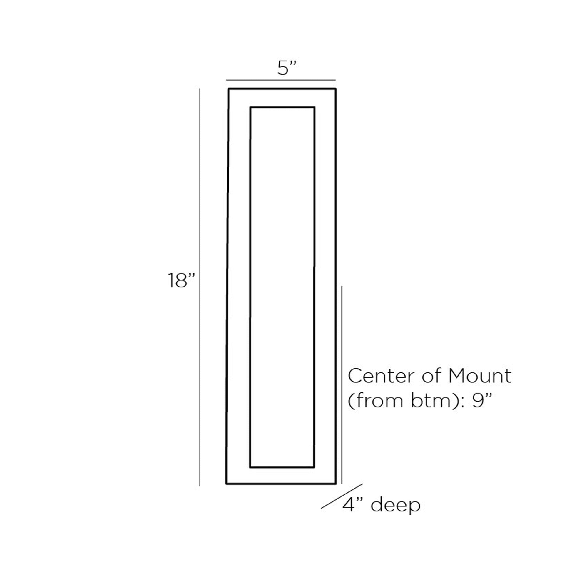 Ozona LED Wall Light - line drawing.