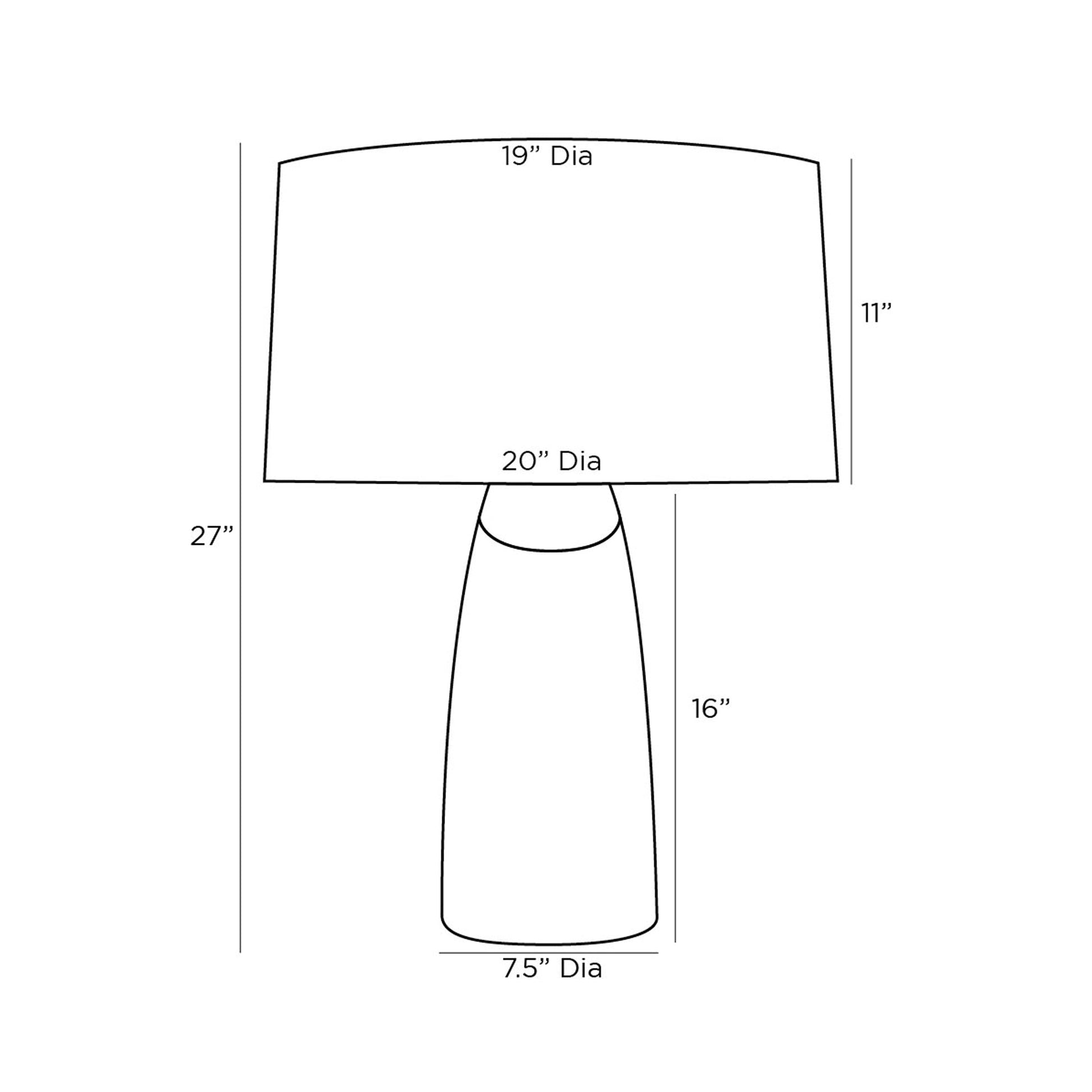 Pacifica Table Lamp - line drawing.