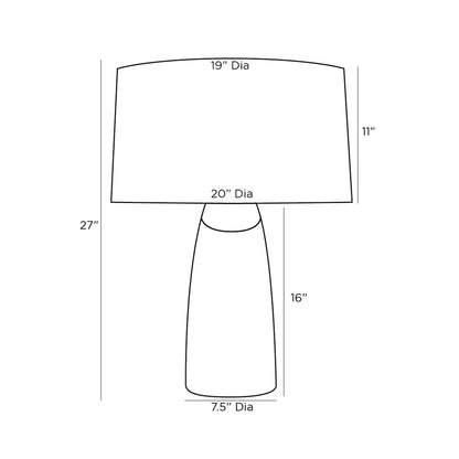 Pacifica Table Lamp - line drawing.