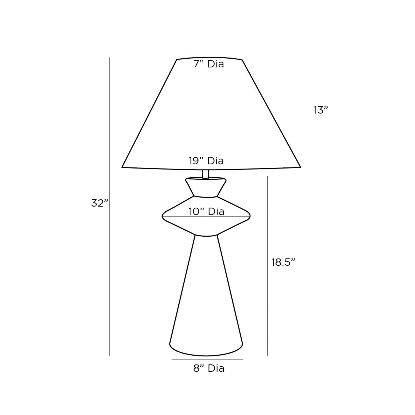 Palista Table Lamp in Detail.
