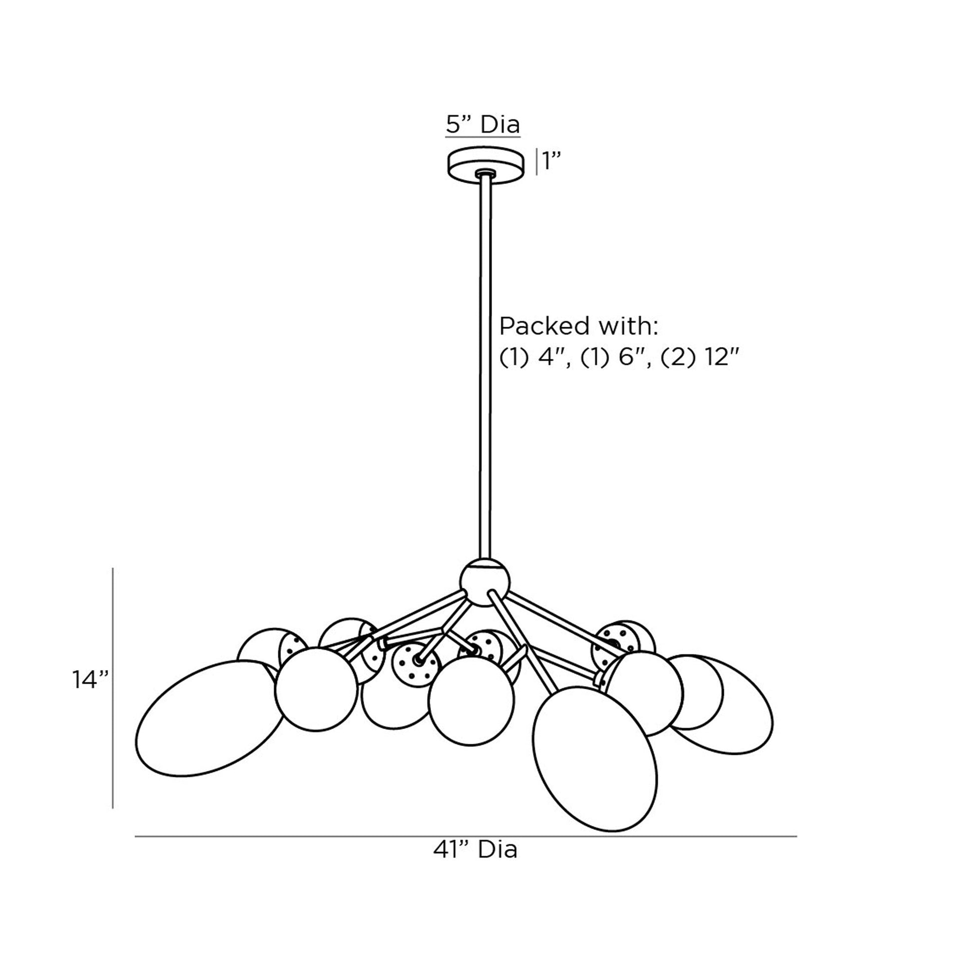 Panella Chandelier - line drawing.