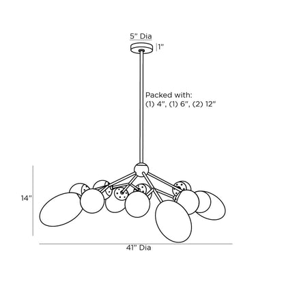 Panella Chandelier - line drawing.