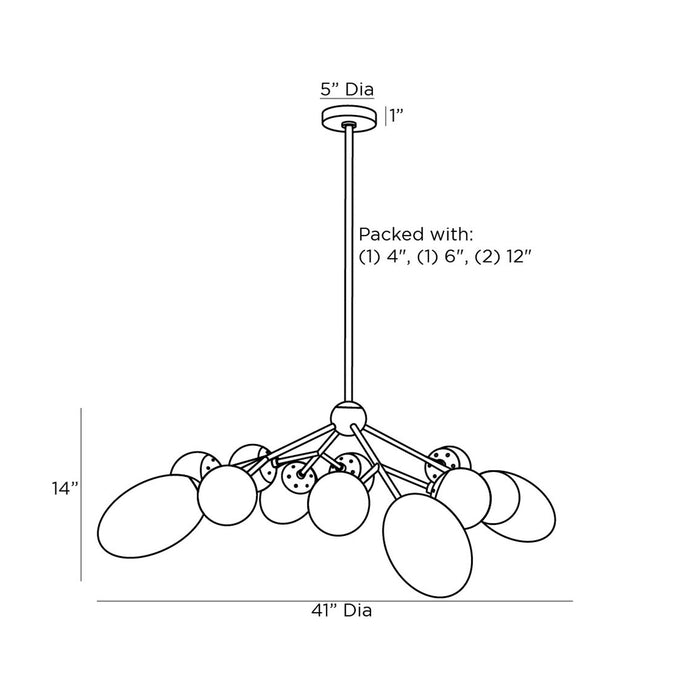 Panella Chandelier - line drawing.