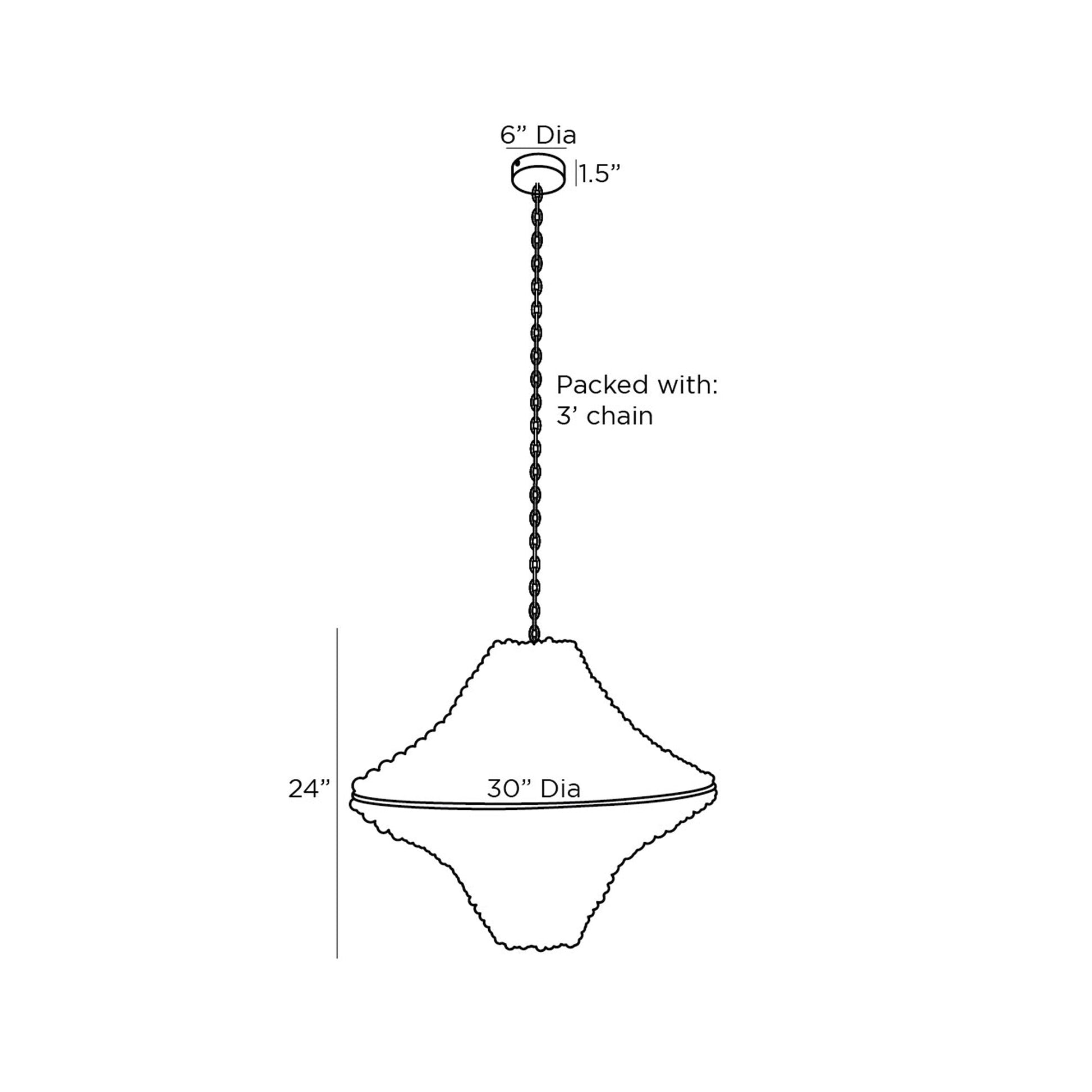 Paradisa Chandelier - line drawing.