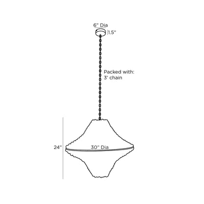 Paradisa Chandelier - line drawing.