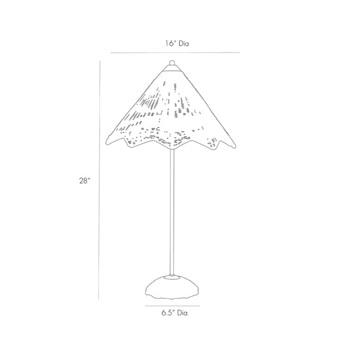 Parasol Table Lamp - line drawing.