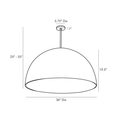 Pascal Pendant Light - line drawing.