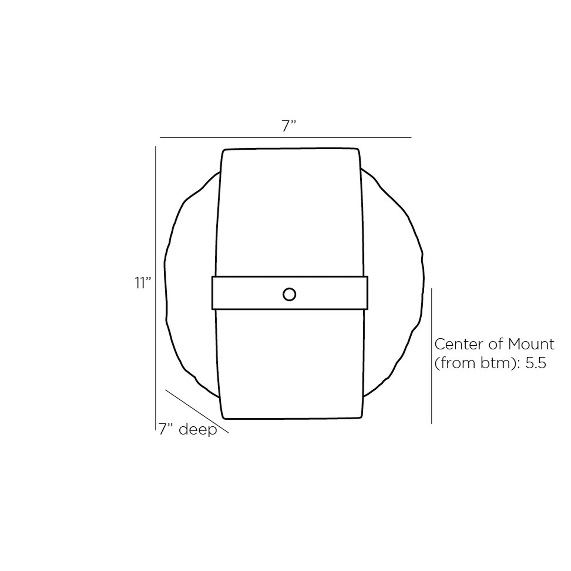Pietro LED Wall Light - line drawing.