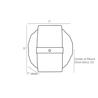 Pietro LED Wall Light - line drawing.