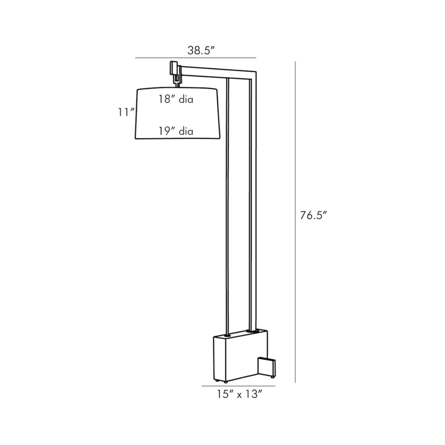 Piloti Floor Lamp - line drawing.