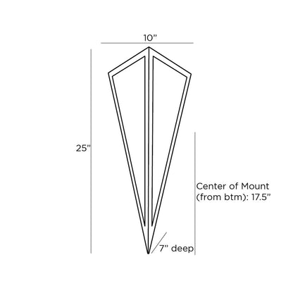 Priestly Wall Light - line drawing.