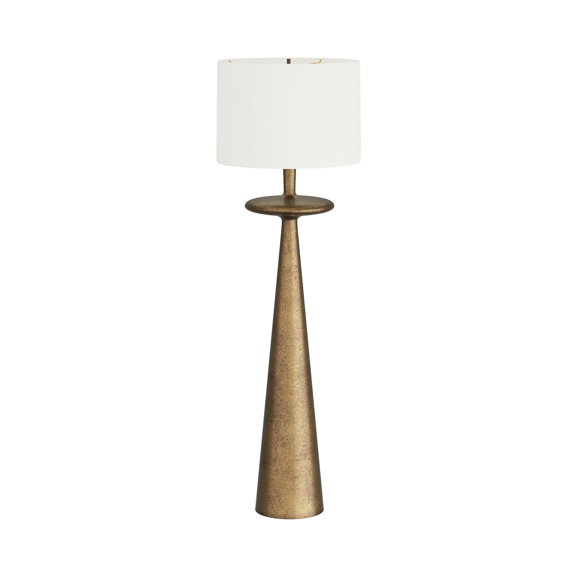 Putney Floor Lamp in Antique Brass.