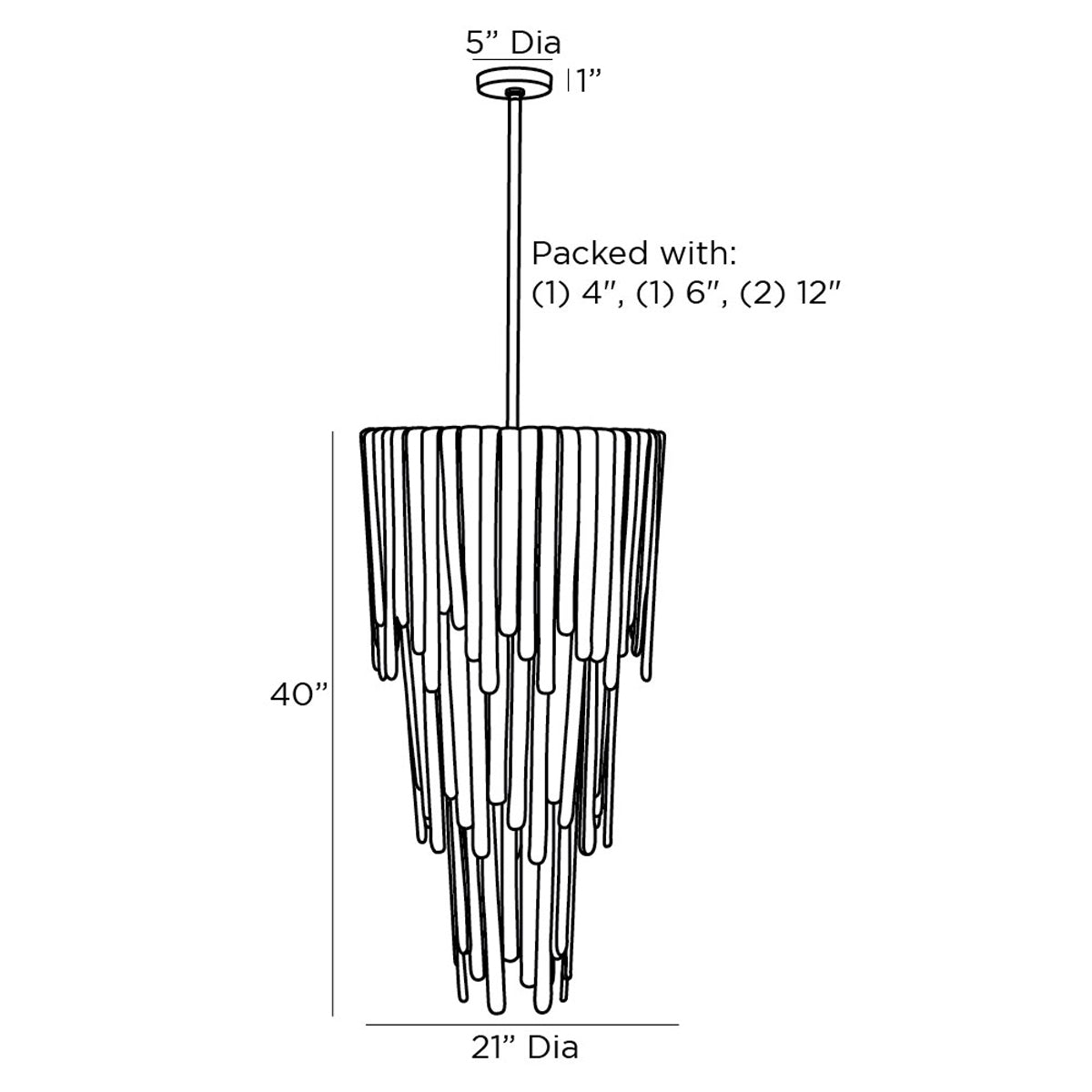 Raine Chandelier - line drawing.