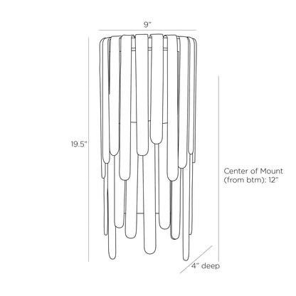 Raine Wall Light - line drawing.