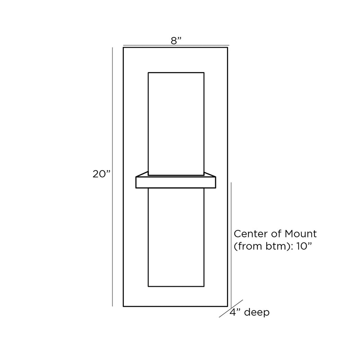 Redmond Wall Light - line drawing.