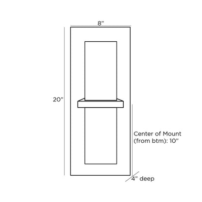 Redmond Wall Light - line drawing.