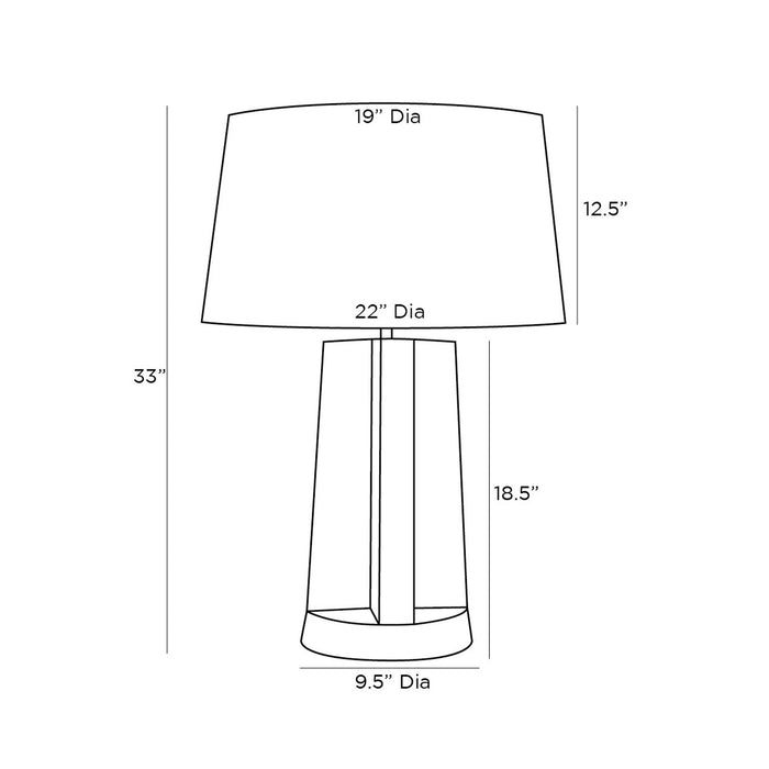 Riverton Table Lamp - line drawing.