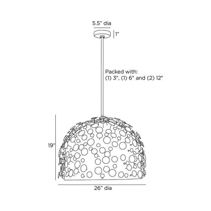Rizzo Pendant Light - line drawing.