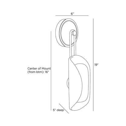 Roll LED Bath Vanity Light - line drawing.