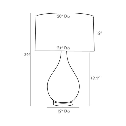 Romy Table Lamp - line drawing.