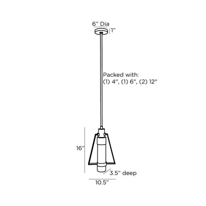 Rozuko Pendant Light - line drawing.