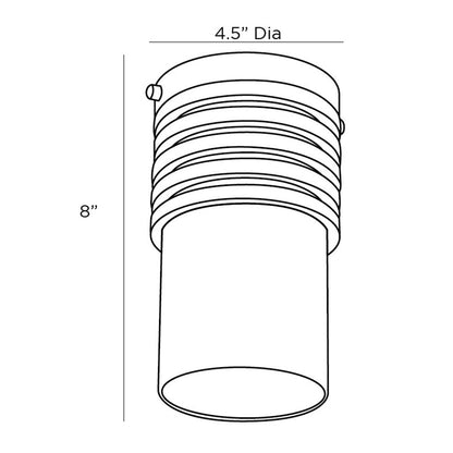 Rune Flush Mount Ceiling Light - line drawing.