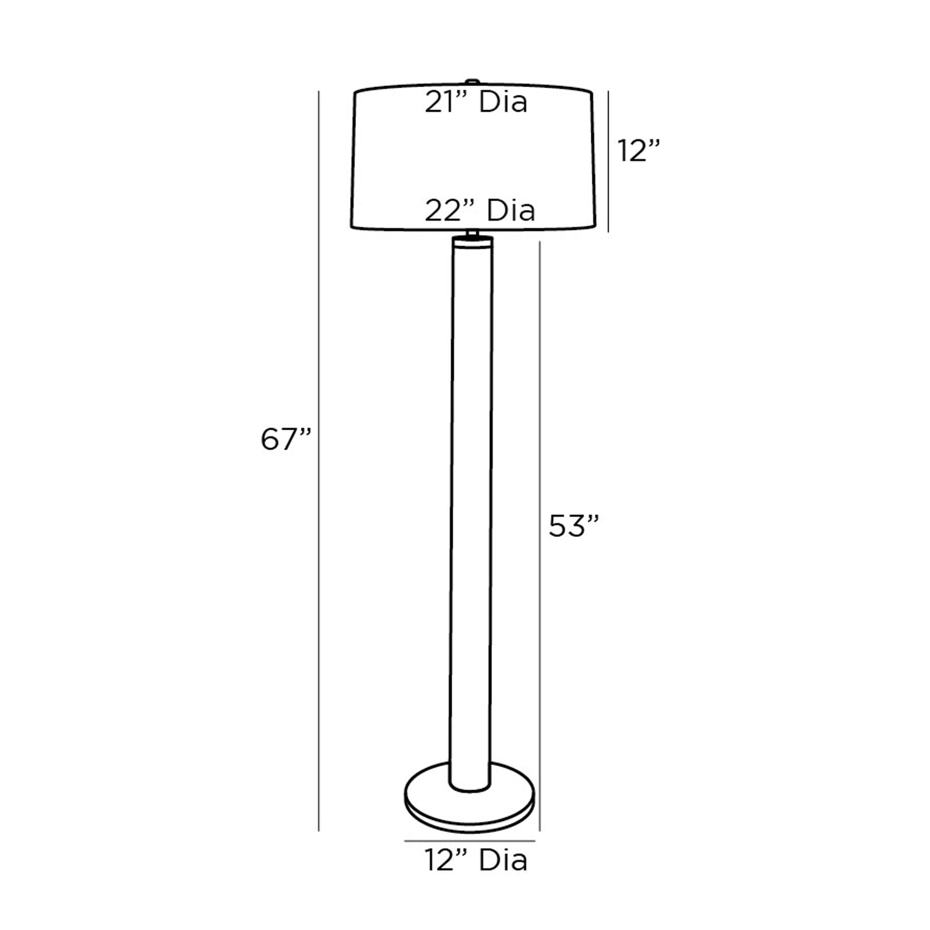 Russel Floor Lamp - line drawing.