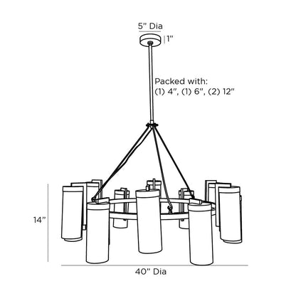 Ryder Chandelier - line drawing.