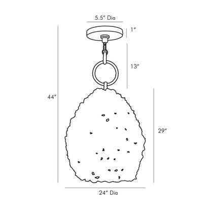 Saxon Pendant Light - line drawing.