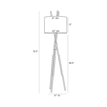 Shepherd's Floor Lamp - line drawing.