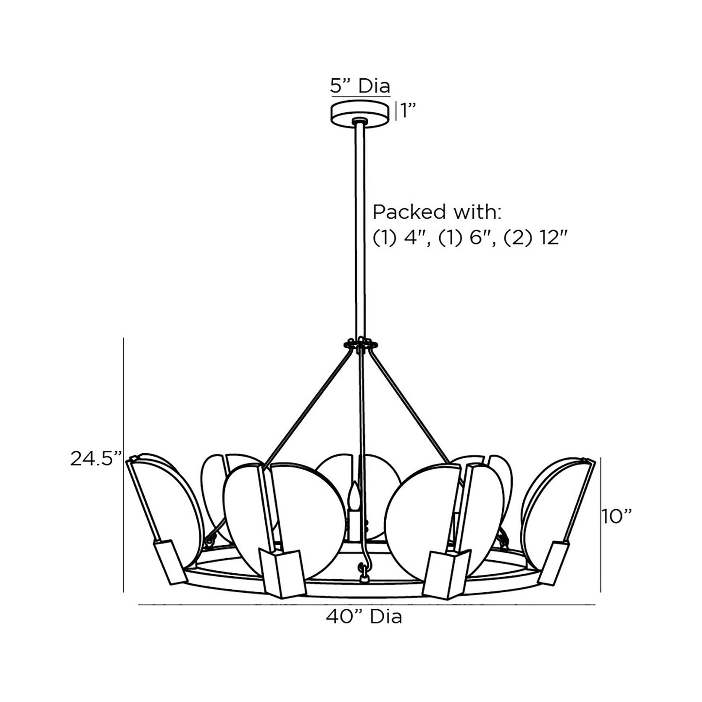 Sierra Chandelier - line drawing.
