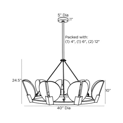 Sierra Chandelier - line drawing.