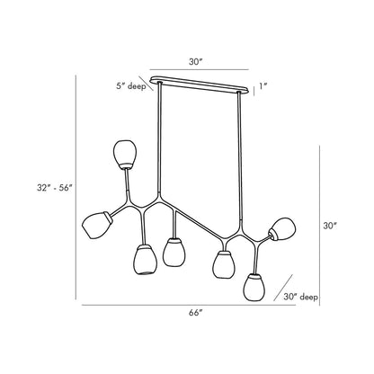 Smyth Chandelier - line drawing.