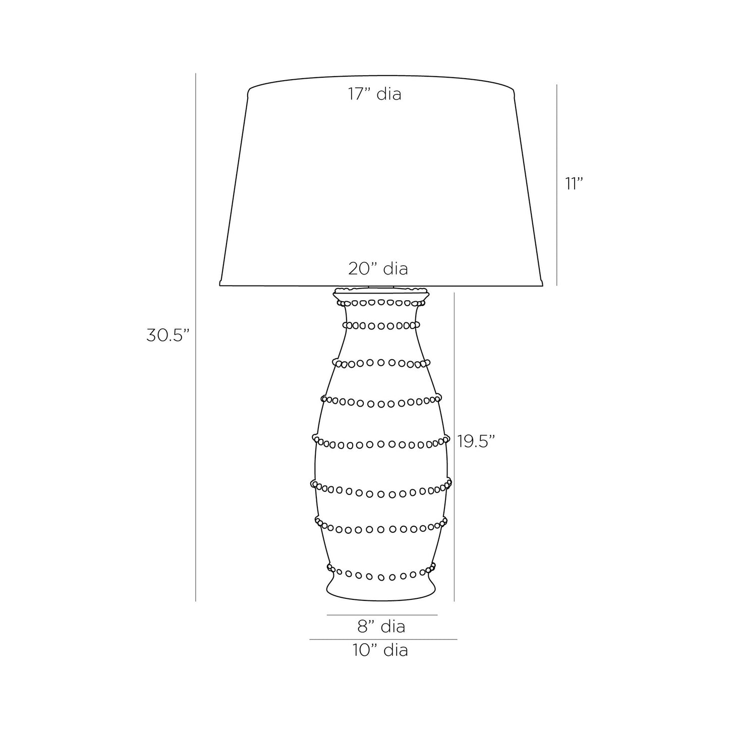 Spitzy Table Lamp - line drawing.