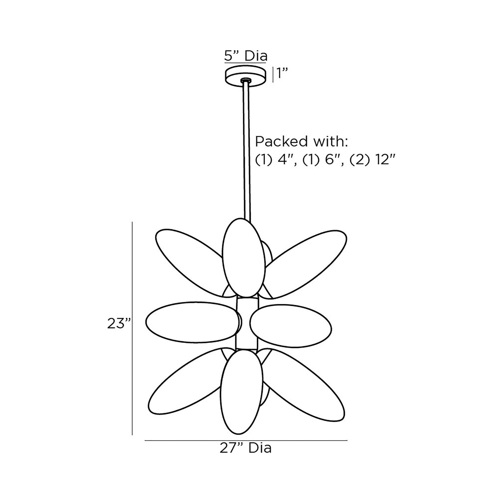 Starling Chandelier - line drawing.