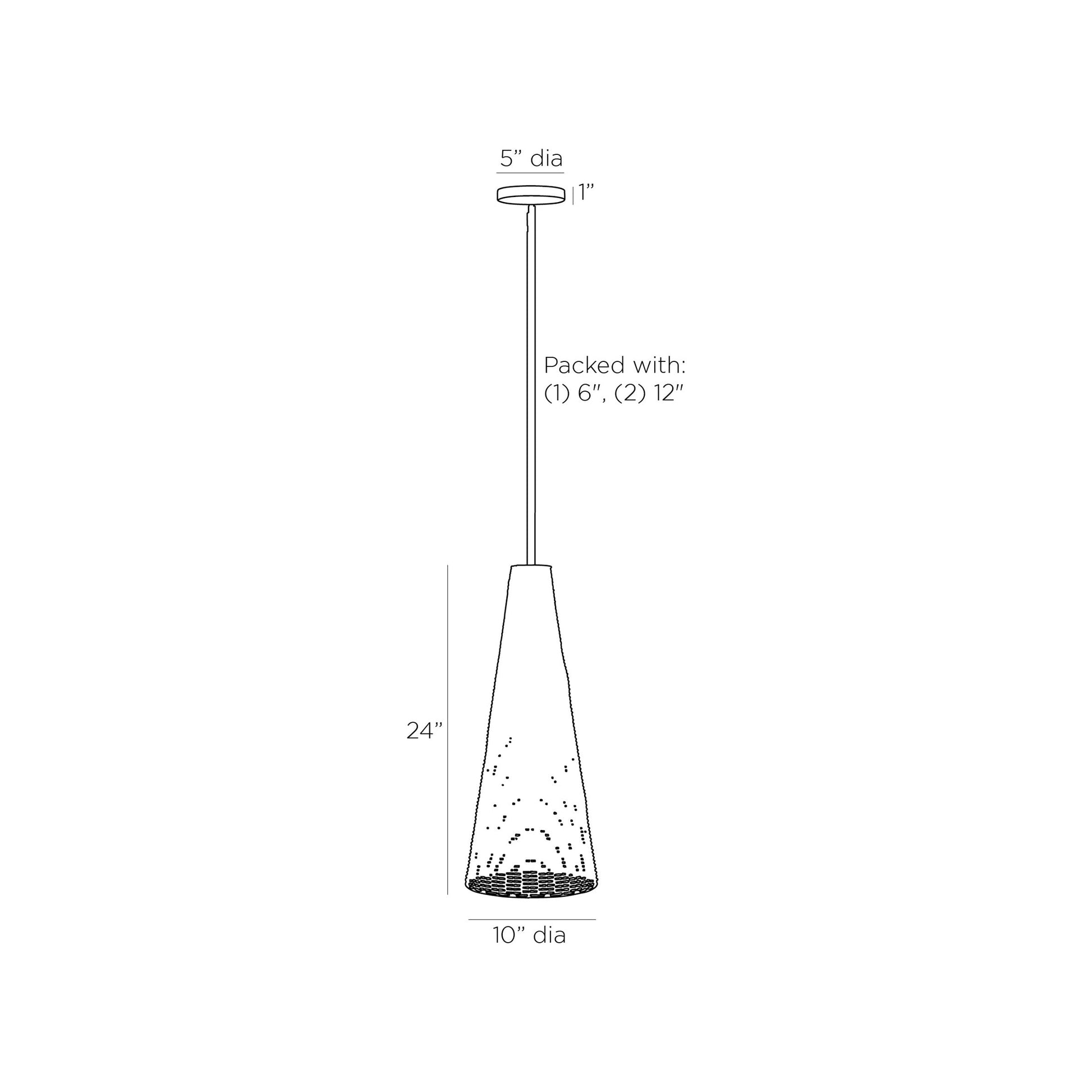 Taya Pendant Light - line drawing.