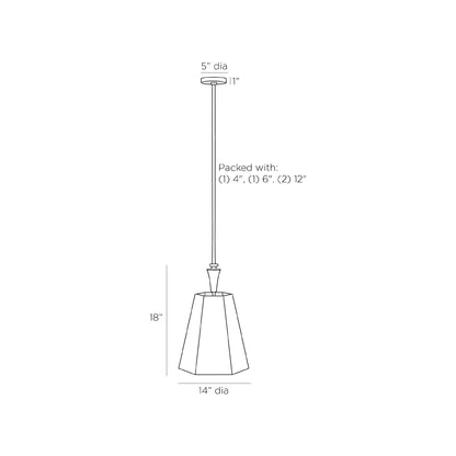 Teagan Pendant Light - line drawing.