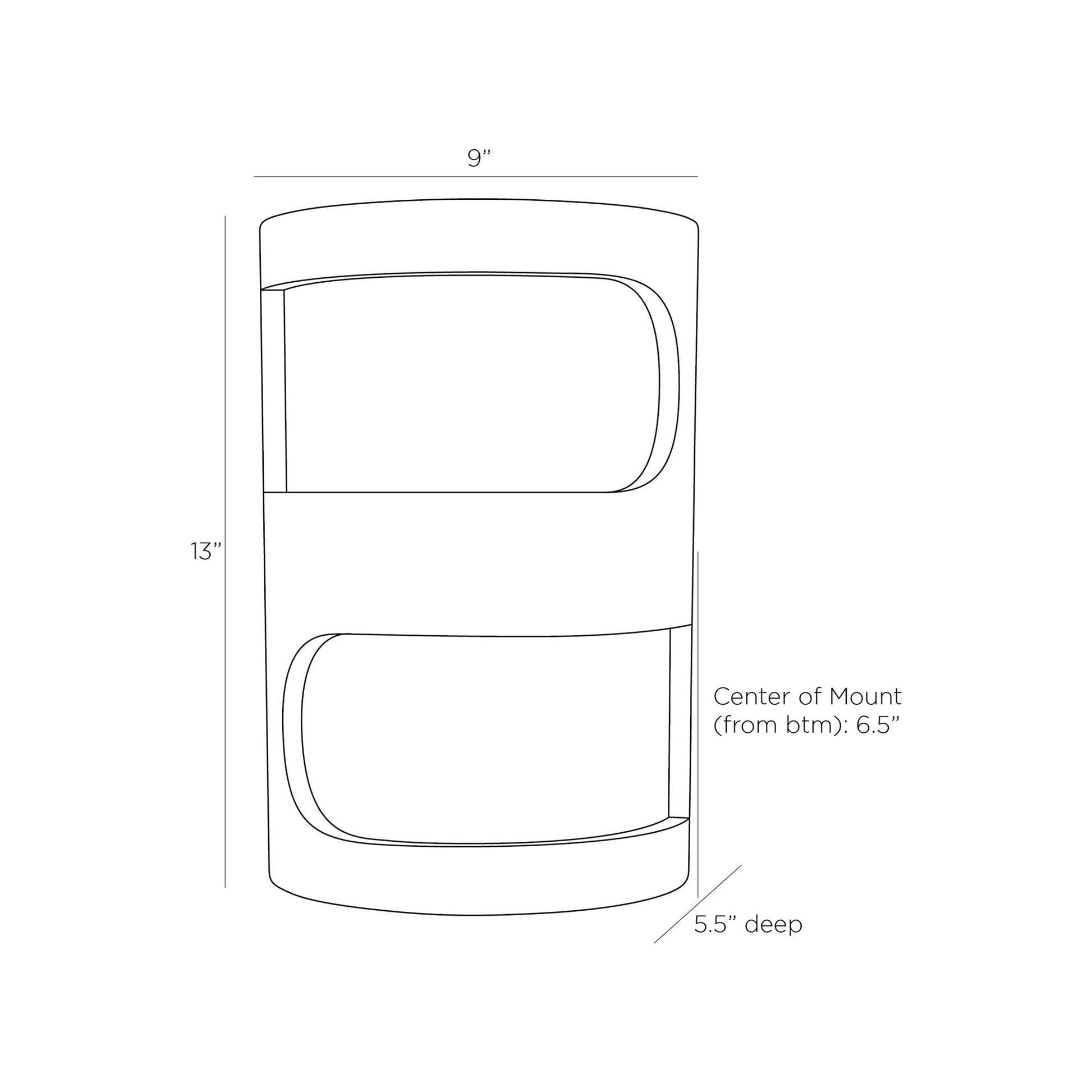 Temira Wall Light - line drawing.
