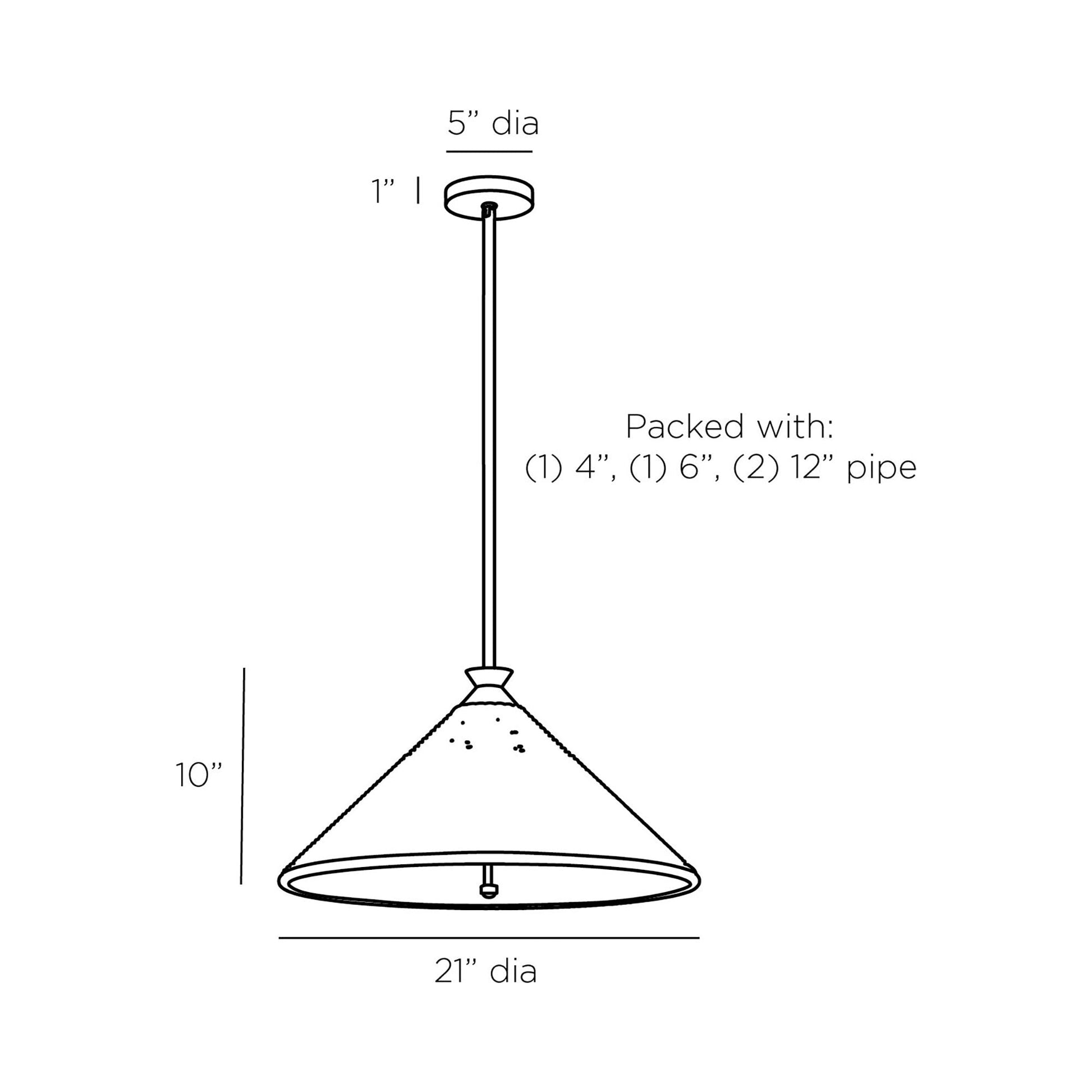Terrace Pendant Light - line drawing.