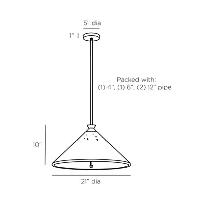 Terrace Pendant Light - line drawing.