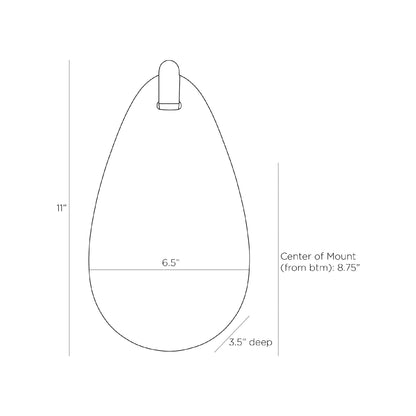 Tessa Wall Light - line drawing.