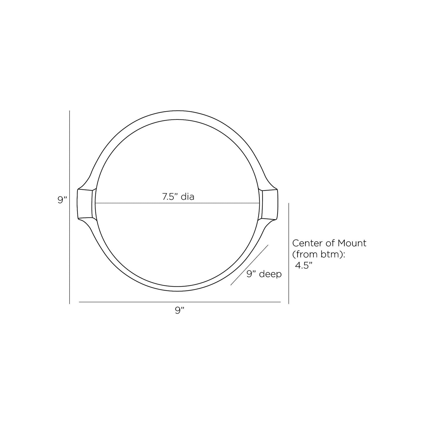 Thurlow Wall Light - line drawing.