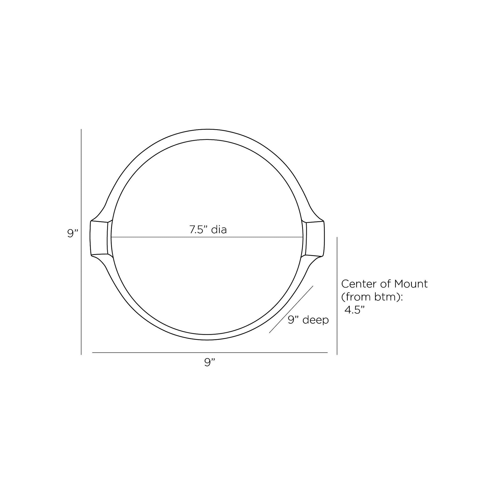 Thurlow Wall Light - line drawing.