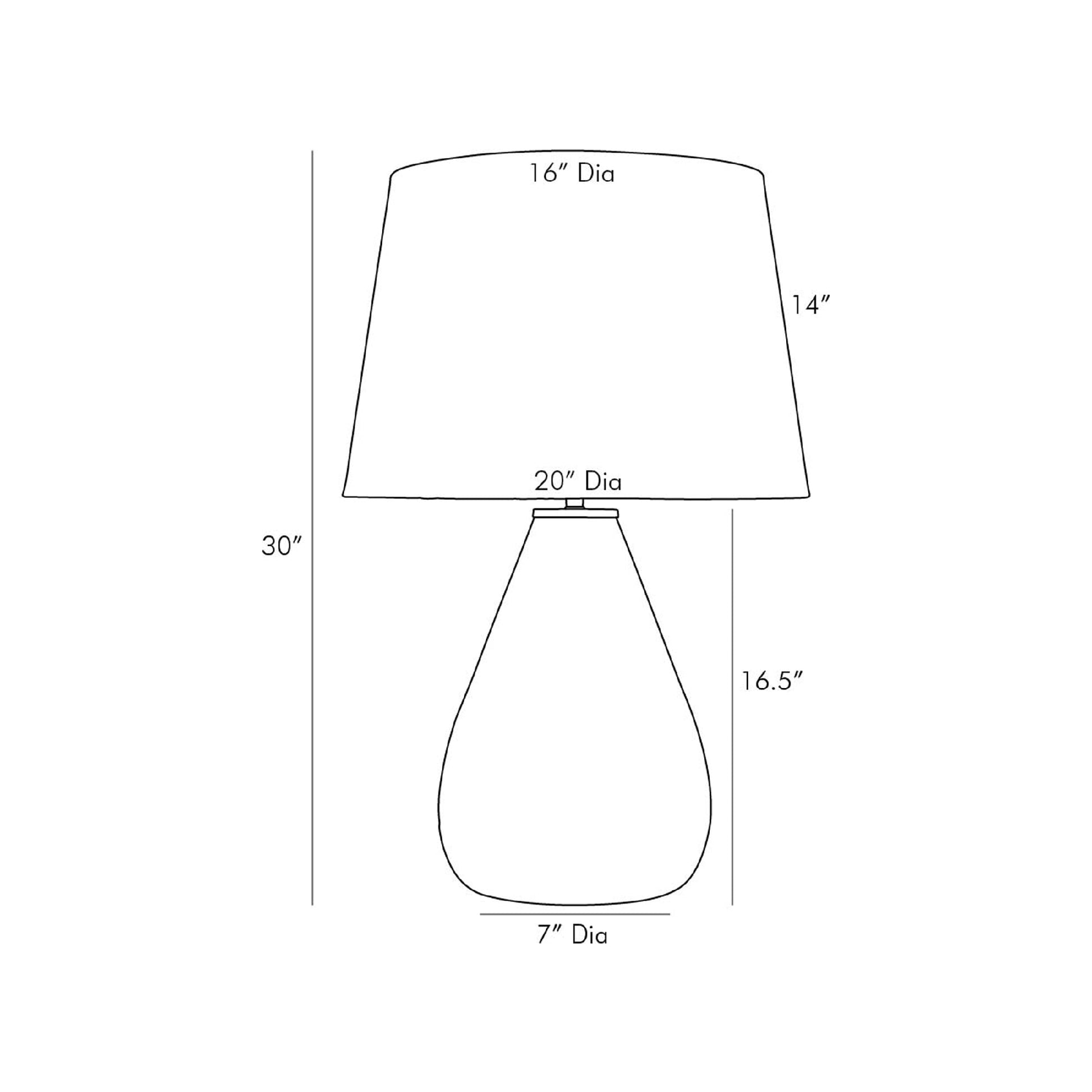 Tiber Table Lamp - line drawing.